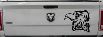 Cartoon Eagle Head Car or Truck Window Decal Sticker (Black)