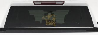 Cartoon Eagle Head Car or Truck Window Decal Sticker (Gold)