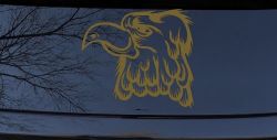 Cartoon Eagle Head Car or Truck Window Decal Sticker (Gold)