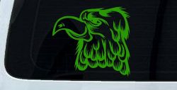 Cartoon Eagle Head Car or Truck Window Decal Sticker (Lime)