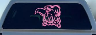 Cartoon Eagle Head Car or Truck Window Decal Sticker (Pink)