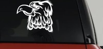 Cartoon Eagle Head Decal Sticker for Car Truck Window Decor Fun Vinyl