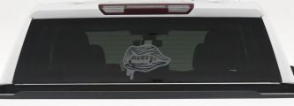Vampire Mouth Fangs Lips Car or Truck Window Decal Sticker (Silver)