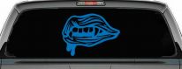Vampire Fangs Lips Decal - Car Truck Window Vinyl Sticker (Sky Blue)