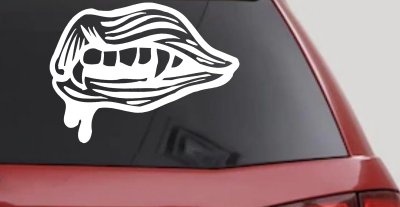 Vampire Fangs Lips Decal - Car Truck Window Vinyl Sticker