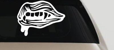Vampire Fangs Lips Decal - Car Truck Window Vinyl Sticker