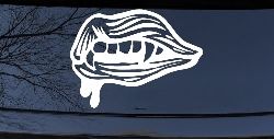 Vampire Mouth Fangs Lips Car or Truck Window Decal Sticker