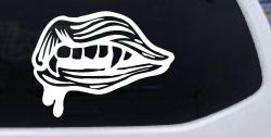 Vampire Mouth Fangs Lips Car or Truck Window Decal Sticker