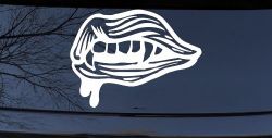 Vampire Mouth Fangs Lips Car or Truck Window Decal Sticker