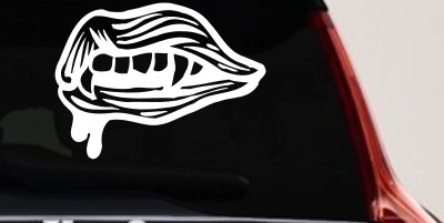 Vampire Fangs Lips Decal - Car Truck Window Vinyl Sticker