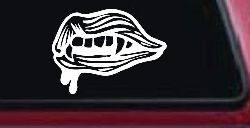 Vampire Mouth Fangs Lips Car or Truck Window Decal Sticker