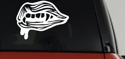 Vampire Fangs Lips Decal - Car Truck Window Vinyl Sticker