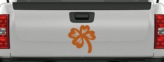 Four Leaf Clover Car or Truck Window Decal Sticker (Nut Brown)