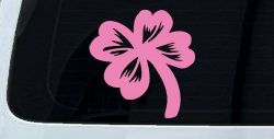 Four Leaf Clover Car or Truck Window Decal Sticker (Pink)