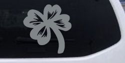 Four Leaf Clover Decal for Car Truck Window Vinyl Sticker Lucky Charm (Telegrey)