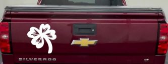 Four Leaf Clover Car or Truck Window Decal Sticker (White)