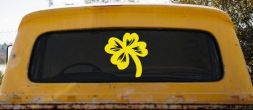 Four Leaf Clover Car or Truck Window Decal Sticker (Yellow)