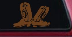 Cowboy Boots Western Farm Ranch Rodeo Car or Truck Window Decal Sticker (Copper)
