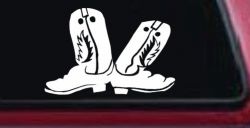 Cowboy Boots Western Farm Ranch Rodeo Car or Truck Window Decal Sticker