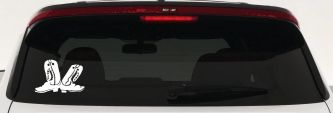 Cowboy Boots Western Farm Ranch Rodeo Car or Truck Window Decal Sticker (White)