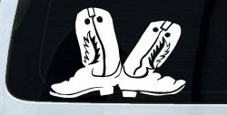 Cowboy Boots Western Farm Ranch Rodeo Car or Truck Window Decal Sticker