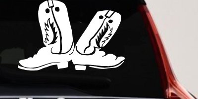 Cowboy Boots Western Decal for Car Truck Farm Ranch Rodeo Windows