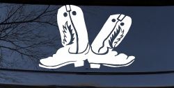 Cowboy Boots Western Farm Ranch Rodeo Car or Truck Window Decal Sticker