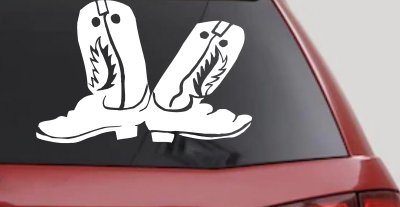 Cowboy Boots Western Decal for Car Truck Farm Ranch Rodeo Windows