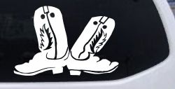 Cowboy Boots Western Farm Ranch Rodeo Car or Truck Window Decal Sticker