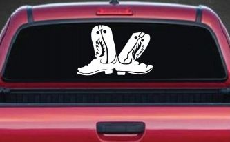 Cowboy Boots Western Farm Ranch Rodeo Car or Truck Window Decal Sticker