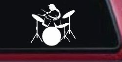 Drummer Outline Line Art Music Car or Truck Window Decal Sticker