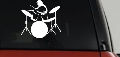 Drummer Outline Decal for Car Truck Window - Music Line Art Sticker