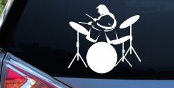 Drummer Outline Line Art Music Car or Truck Window Decal Sticker