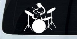 Drummer Outline Line Art Music Car or Truck Window Decal Sticker