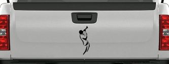 Bugle Player Line Art Music Car or Truck Window Decal Sticker (Black)