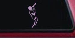 Bugle Player Line Art Music Car or Truck Window Decal Sticker (Lilac)