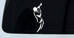 Bugle Player Line Art Music Car or Truck Window Decal Sticker