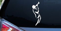 Bugle Player Line Art Music Car or Truck Window Decal Sticker