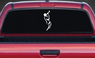 Bugle Player Line Art Music Car or Truck Window Decal Sticker