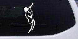 Bugle Player Line Art Music Car or Truck Window Decal Sticker