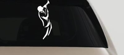 Bugle Player Line Art Vinyl Decal Car Truck Window Music Sticker
