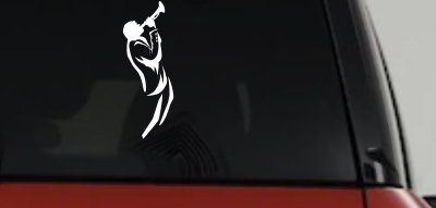 Bugle Player Line Art Vinyl Decal Car Truck Window Music Sticker