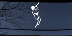 Bugle Player Line Art Music Car or Truck Window Decal Sticker