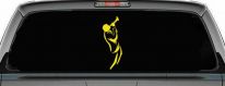 Bugle Player Line Art Music Car or Truck Window Decal Sticker (Yellow)
