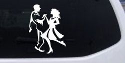 Couple Dancing Line Art People Car or Truck Window Decal Sticker