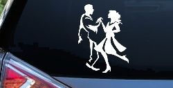 Couple Dancing Line Art People Car or Truck Window Decal Sticker