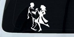 Couple Dancing Line Art People Car or Truck Window Decal Sticker