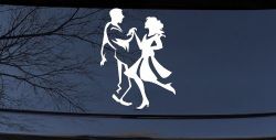 Couple Dancing Line Art People Car or Truck Window Decal Sticker