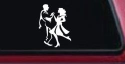 Couple Dancing Line Art People Car or Truck Window Decal Sticker