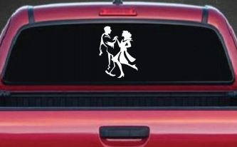 Couple Dancing Line Art People Car or Truck Window Decal Sticker